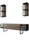 Hanah Home Mueble para Televisor Chrome Line - Nogal, Negro